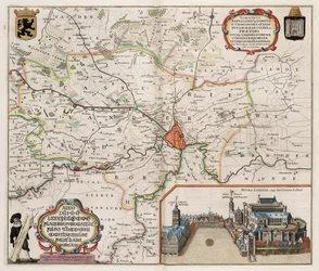 Map of Surroundings of Ghent, Belgium